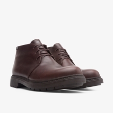 Camper Hardwood Mens Ankle Boots US-82884 Burgundy Online